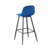 Bar Stools (Set of 2) Velvet Barstool Modern Counter Bar Height Chair With Back, Sturdy Metal Legs & Footrests, Island Stool For Kitchen Bar - Blue - Image 13