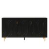 Modern TV Stand With 3 Doors And Adjustable Shelves For Living Room, Fits TVs Up To 70" - Black - Image 15