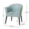 Sonorous - Upholstered Accent Chair With Low Back And Wood Legs - Light Blue / Black - Image 3