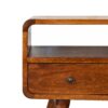 Mini Curved Media Unit With 2 Drawers - Chestnut - Image 7