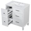 Bathroom Vanity With Ceramic Sink, Flip Out Drawer Design For Plumbing, Soft Close Drawers - White - Image 12