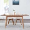 Round Corner Diagonal Leg Telescopic Table For 6-8 People To Meet Dining Table - Light Natural - Image 8