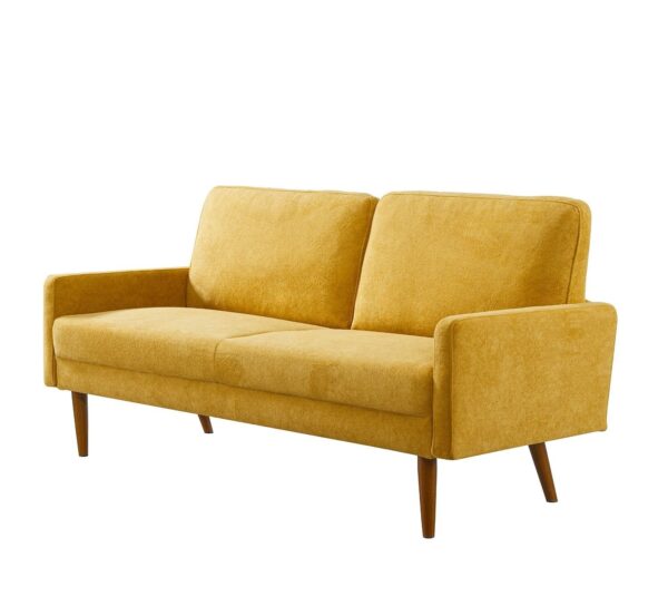 Sofa, European Style With Sleek Design, Modern & Vintage Flair, Upholstered 3 Seater Couch - Mustard Yellow