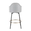 Ahoy - Contemporary Fixed Height Counter Stool Round Footrest (Set of 2) - Light Gray / Black - Image 5