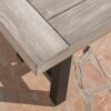 Tranquilizer - Outdoor Acacia Wood Bench With Slat Panel Design - Sandblasted Light Gray / Black - Image 4