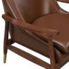 Accent Chair With Cushioned Seat, Brass Tipped Legs - Dark Brown - Image 8