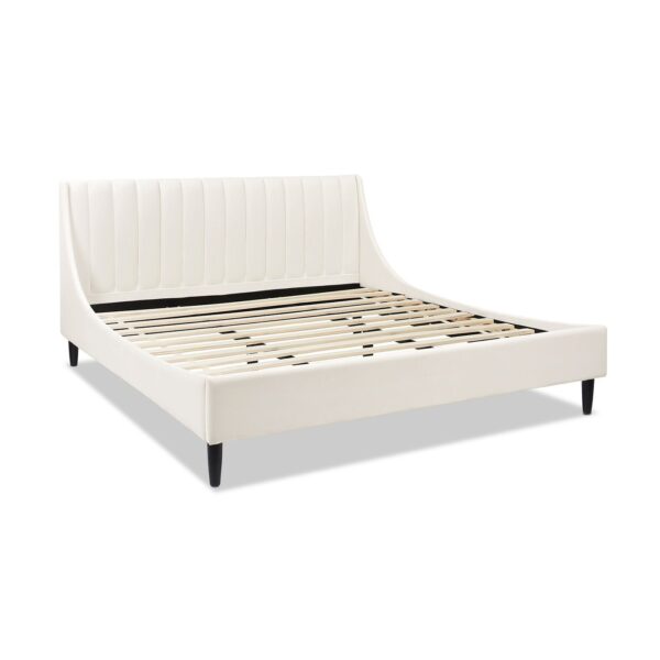 Aspen - King Vertical Tufted Headboard Platform Bed Set - Cloud White