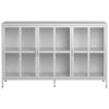 Heavy Duty Metal Modern Sideboard Buffet Cabinet With Storage Premium Steel Storage Cabinet, Adjustable Feet, Glass Doors, Large Capacity Organizer - White - Image 15