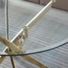 Contemporary Round Clear Dining Tempered Glass Table With Gold Finish Stainless Steel Legs - Gold - Image 2