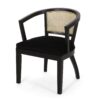 Elegant Dining Chair (Set of 2) With Cane Web Backrests And Velvet Upholstery - Black - Image 7