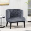 Contemporary Accent Chair With Tufted Diamond Stitching - Charcoal - Image 6