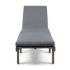 Ariana - Wooden Chaise Lounge With Cushion, Stylish Outdoor Relaxation - Gray - Image 4