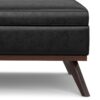 Owen - Extra Large Square Coffee Table Storage Ottoman - Distressed Black - Image 7