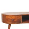 Large Wave Coffee Table, 1 Drawer - Chestnut - Image 9