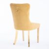 Nikki - Modern, High-End Tufted Solid Wood Contemporary Velvet Upholstered Dining Chair With Golden Stainless Steel Plating Legs, Nailhead Trim (Set of 2) - Gold - Image 7