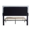 Modern Twin Size Upholstered Platform Bed Frame With Button Tufted Linen Fabric Headboard - Light Gray - Image 4