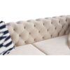 Chesterfield - Modern Tufted Velvet Living Room Sofa, 84.25''W Couch - Cream - Image 4