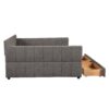 Queen Size Upholstered Platform Bed With USB And 2 Drawers, Lambswool Material - Gray - Image 9