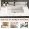 Carrara Marble Design Elegant Bathroom Vanity Top With Undermount Sink - White - Image 5