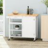 Contemporary Kitchen Cart With Wheels - White - Image 4