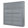 Full Size Murphy Wall Bed With Top Cabinets Space Saving - Gray - Image 5