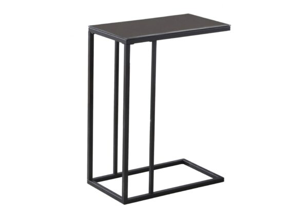 Accent Table, C - Shaped, Tempered Glass, Contemporary & Modern - Black
