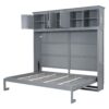 Full Size Murphy Wall Bed With Top Cabinets Space Saving - Gray - Image 17