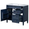 Bathroom Vanity With Top Sink, Modern Bathroom Storage Cabinet With 2 Drawers And A Tip-Out Drawer, Single Sink Bathroom Vanity - Blue - Image 10