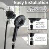 High Pressure Shower Heads 6 Spray Mode Handheld Shower With 60" Stainless Steel Hose - Matte Black - Image 4