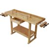 55" Wood Workbench For Garage Workshop And Home - Natural - Image 2