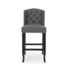 Solara - Fabric Tufted Counter Stool With Nailhead Accents (Set of 2) - Charcoal - Image 4