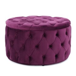 Modern Glam Ottoman Velvet - Fuchsia