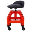 Pneumatic 360 Degree Swivel Stool, Mechanics Rolling Creeper Seat, Heavy Duty Rolling Mechanics Stool, Shop Stool With Casters - Red / Black - Image 8