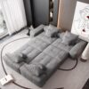 Modern Oversized Modular Sectional Sofa, Sparkling Chenille Fabric Soft Cushion Sofa With 8 Pillows, 8 Pieces Diy Combination Tufted Sofa, No Assembly Required - Gray - Image 12
