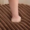 Upholstered Round Ottoman Coffee Table Foot Rest With Metal Legs - Brown - Image 12