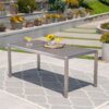 Coral Outdoor Aluminum Dining Table With Faux Wood Top - Gray - Image 3
