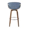 Curvini - Mid-Century Modern Barstool (Set of 2) - Walnut / Blue - Image 5