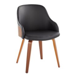 Bacci - Mid-Century Modern Dining / Chair - Walnut / Black