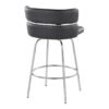 Cinch - Contemporary Fixed Height Counter Stool With Swivel With Round Footrest (Set of 2) - Chrome / Black - Image 4