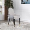 Modern Sponge-Filled Dining Chair, Solid Wood Metal Legs, Suitable For Restaurants, Living Rooms And Rooms (Set of 2) - White / Gray - Image 2