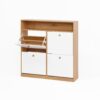 Shoe Storage Cabinet With 4 Flip Drawers And Wooden Handle For Entryway - Natural - Image 13