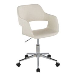 Margarite - Contemporary Task Chair - Chrome / Cream