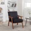 Accent Chair, Classic Mid Century Modern For Extra Seating - Black - Image 5