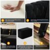 3 In 1 Pull Out Sofa Bed, Convertible Sleeper Sofa Bed, King Size Sofa Bed, Chaise Lounge, Velvet T3 Seater Sofa With Movable Ottoman, Tufted Design - Black - Image 8