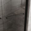 Matte Black Double Sliding Glass Shower Door With Aluminum Frame And SGCC Clear Tempered Glass - Black - Image 5