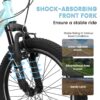 20" Children's Bicycle Shock Absorbing Front Fork 7 Speed V Brakes Mountain Tire Boys And Girls Kids Bike For Outdoor Adventure - Blue - Image 5