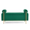 Elegant Upholstered Velvet Storage Bench With Cylindrical Arms And Iron Legs - Green - Image 12