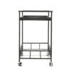 2 Tier Bar Cart, Utility Cart, Rolling Serving Cart, Kitchen Cart With Storage Shelves - Black - Image 6