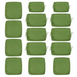 14 Pack Cushion Covers For 7 Piece Wicker Rattan Sectional Sofa (6 Seater), Outdoor Seat And Back Slipcovers With Zippers - Green