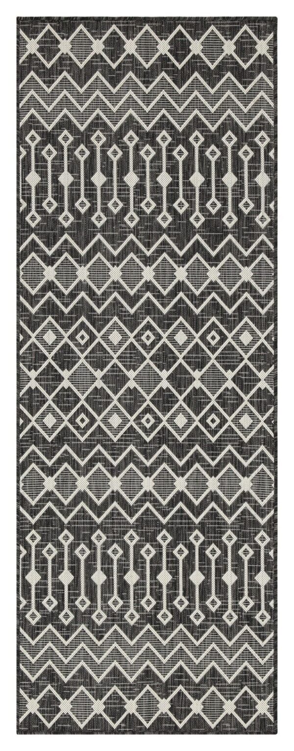 Sunshine - 2'7" X 7'3" Indoor, Outdoor, Polypropylene Area Rug - Anthracite